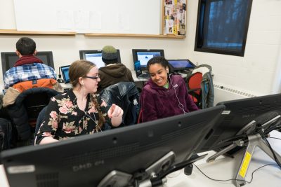 Students working in Cintiq Lab