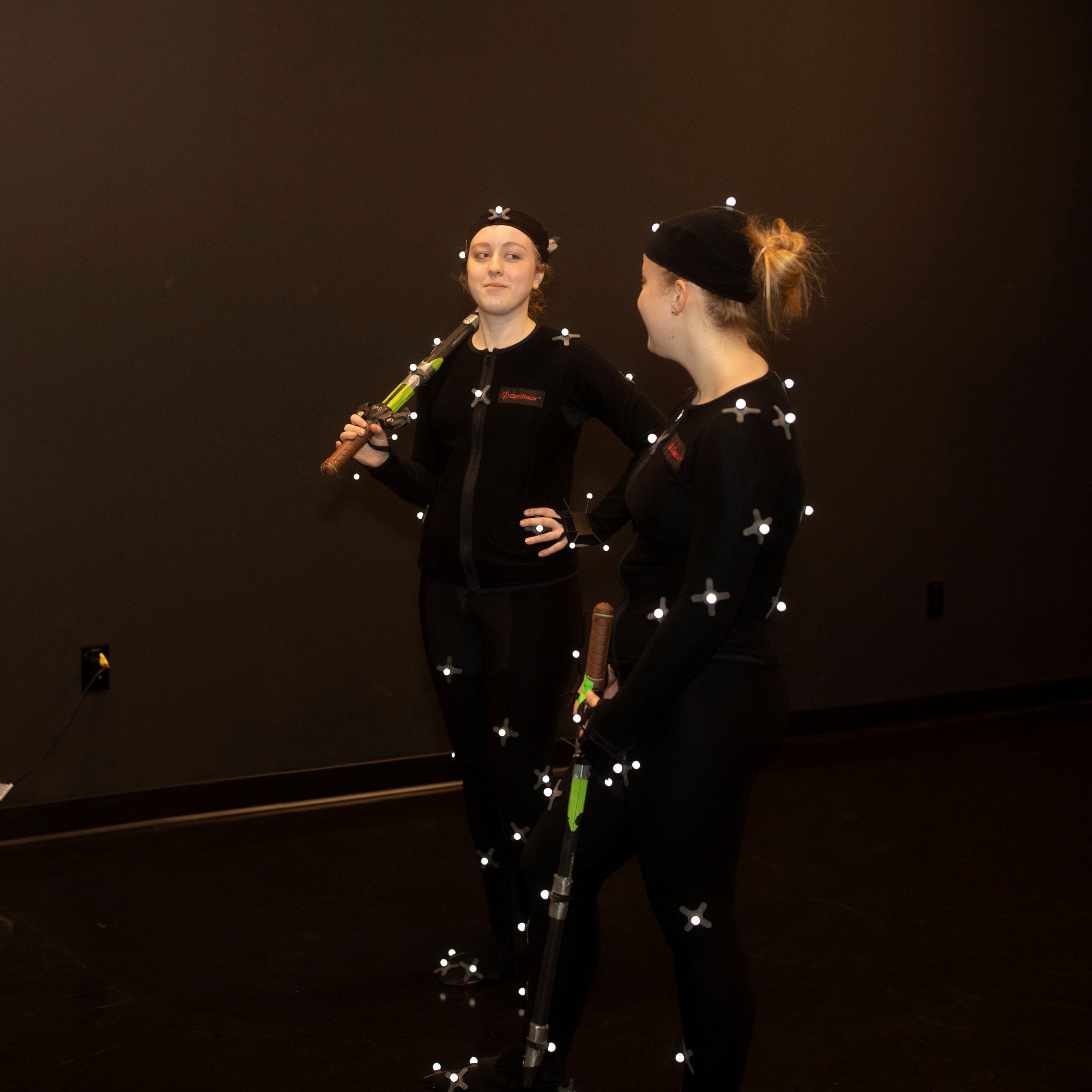 Students working in the motion capture studio